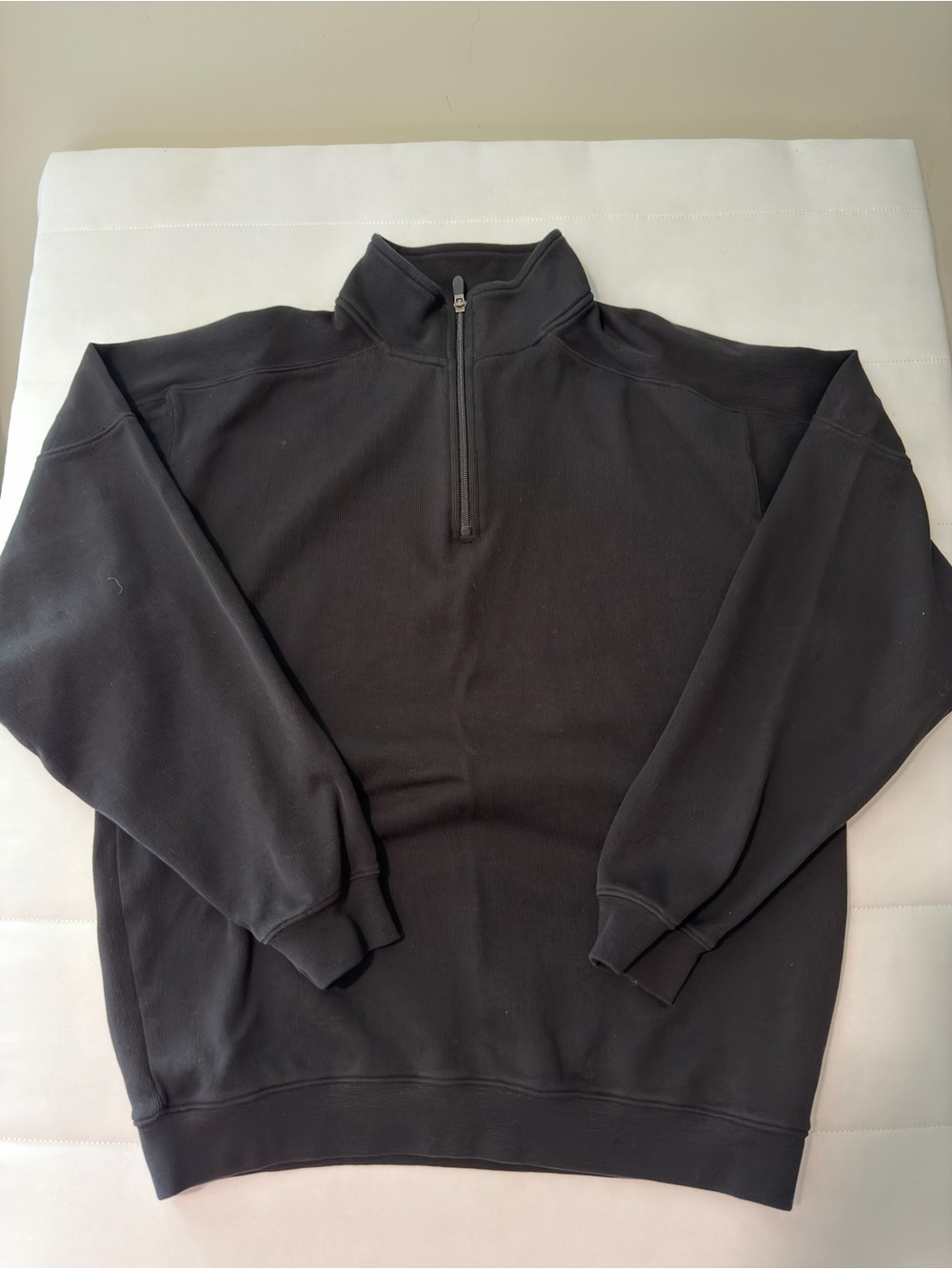 Cutter & Buck 100% PimaCotton Men’s Sweatshirt Black 1/4 Zip Mock Neck Size L